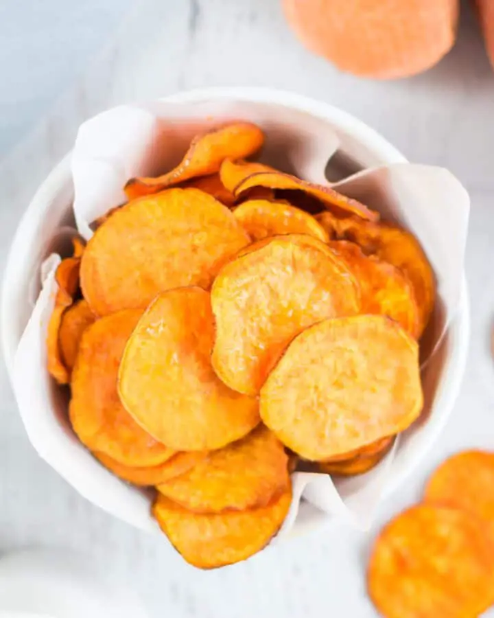 baked sweet potato chips