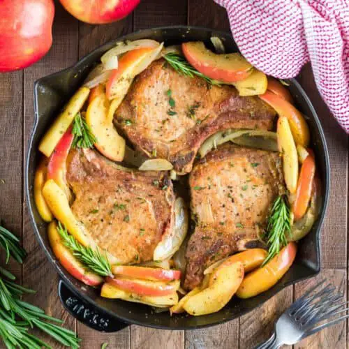 Skillet Pork Chops with Apples | 30 Minute Recipe! Easy Dinner Idea