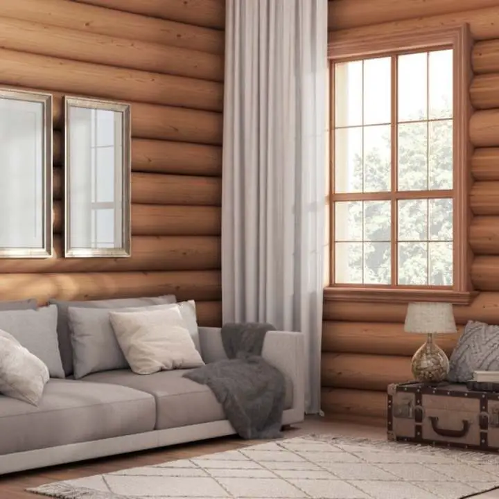 modern log cabin